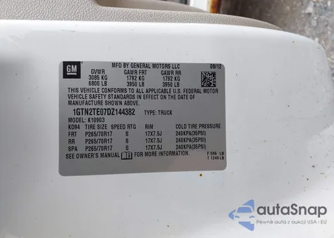 2013 GMC Sierra 1500 Work Truck z USA, uszkodzony, nr VIN 1GTN2TE07DZ144382